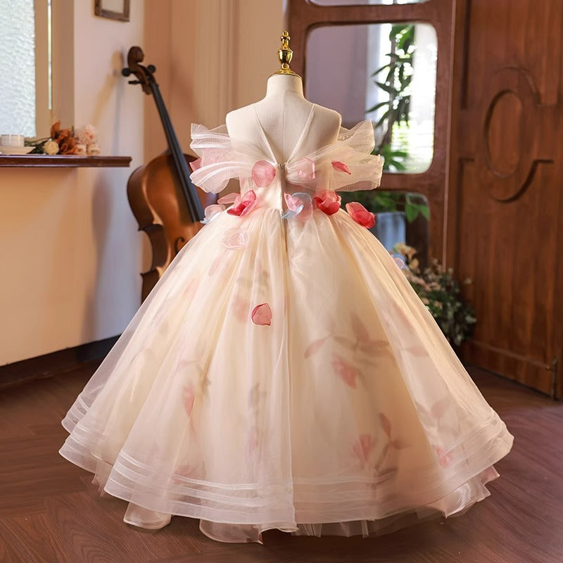 Elegant Baby Rose Flower Girl Dress Birthday Dresses Girls Beauty Pageant Dress