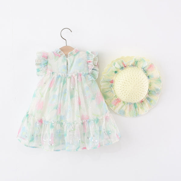 Summer New Baby Girl Floral Tulip Princess Dress