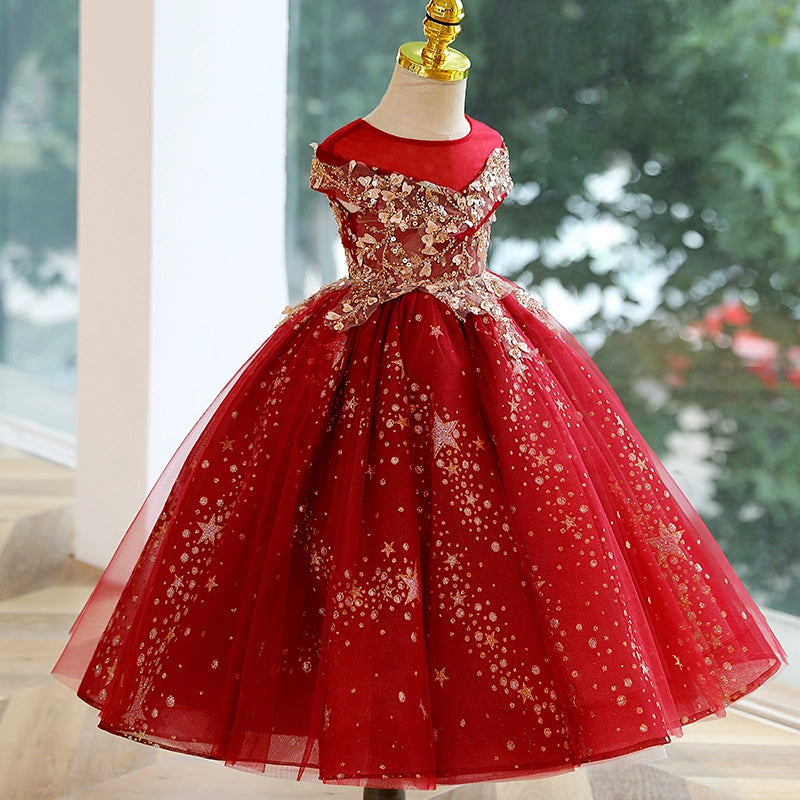 Girls Red Christmas Dress Girls Birthday Princess Dress Children's Prom Dress Girls Red Christmas Dress Girls Birthday Princess Dress Children's Prom Dress