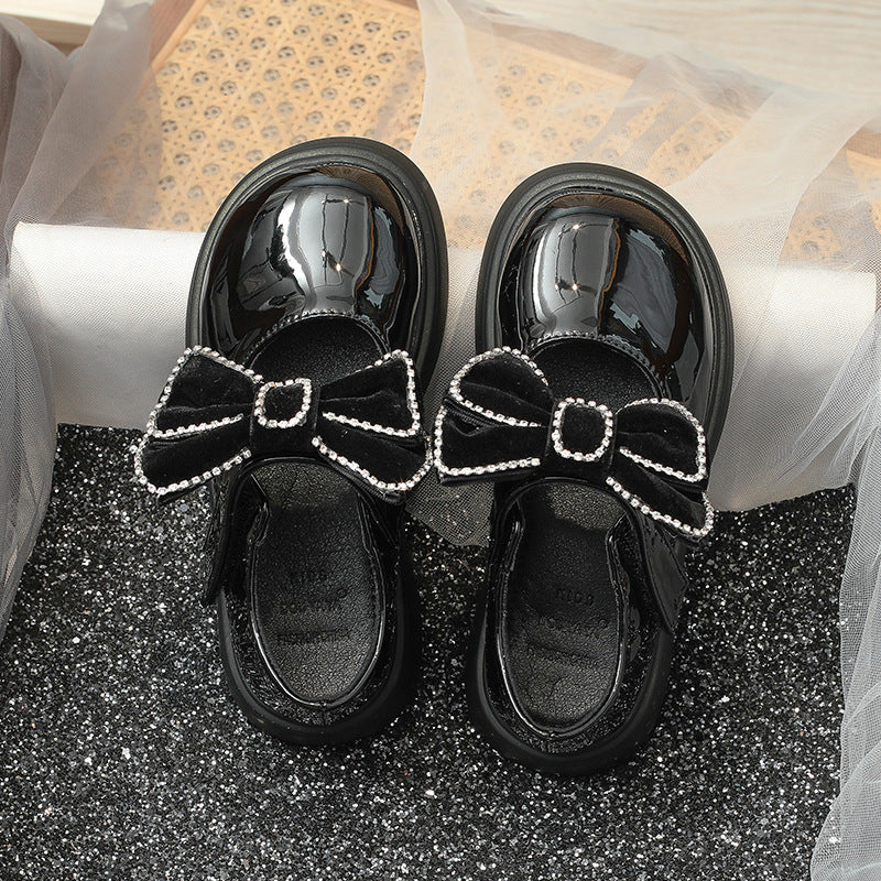 Winter Baby Girl Leather Shoes Bow-knot Red Boots Princess Shoes