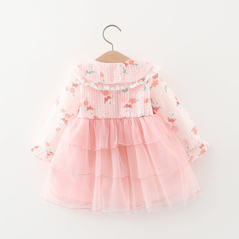 Cute Baby Girls Autumn Denim Cake Princess Dress