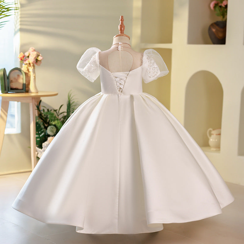 Elegant Baby Broken White Pattern Puff Sleeve Prom Dress Toddler Girls Formal Dress Elegant Baby Broken White Pattern Puff Sleeve Prom Dress Toddler Girls Formal Dress