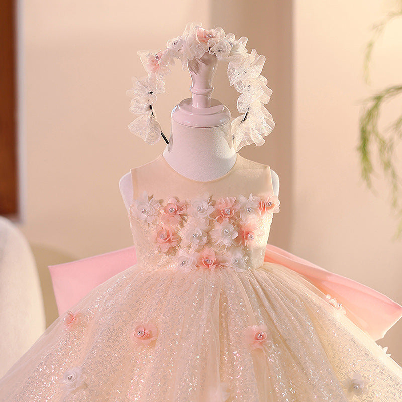 Girls Party Dress Children's Birthday Sequin Princess Dress