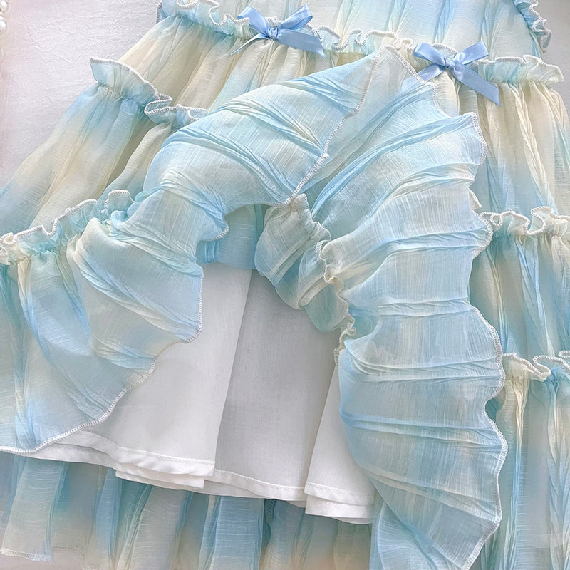 Girls Summer Lace New Sleeveless Princess Dress