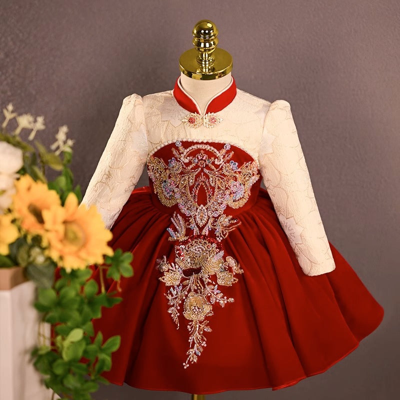 Christmas Dress Girls Embroidered Princess Dress Girls Christening Dress Christmas Dress Girls Embroidered Princess Dress Girls Christening Dress