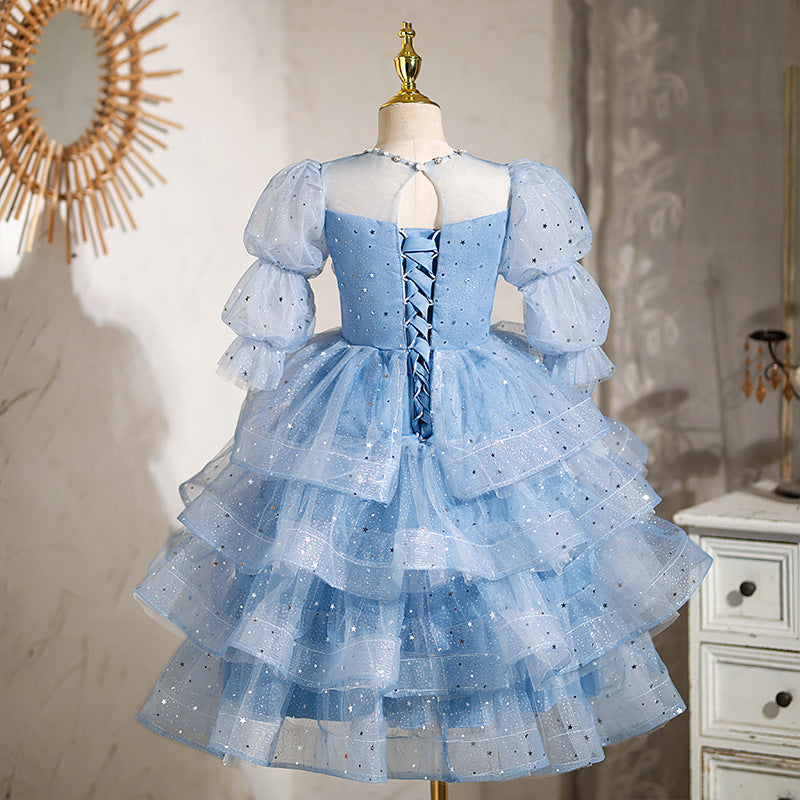 Luxurious Baby Girl  Birthday Party Princess Fluffy Trailing Dress Toddler Christmas Dress