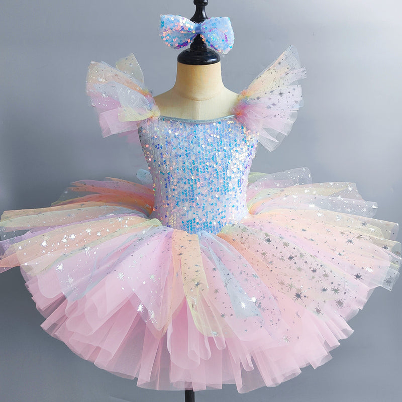 Cute Flower Girl Dress Girl Birthday Puffy Princess Dress