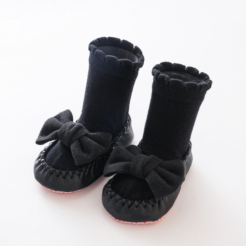 Baby Non-slip Mid-calf Bow Princess Shoes
