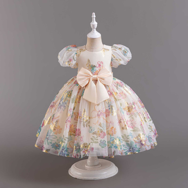 Organza Printed Dress Flower Girl Dress Princess Dress – marryshe