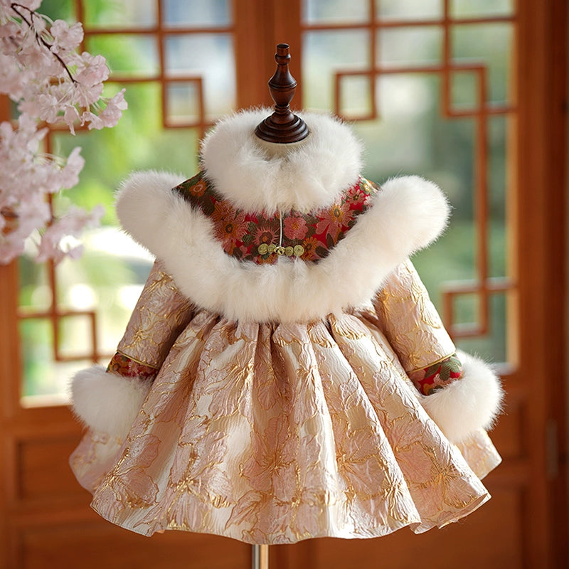 Girls Winter Christmas Dress Girls Puffy Christening Dress Toddler