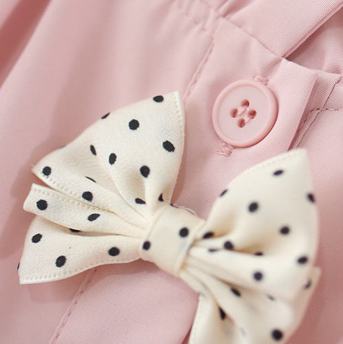 Girls' New Solid Color Lace Patchwork Coat