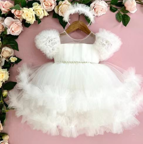 Baby Girl  Beauty Pageant Dress Toddler Birthday Fluffy Princess Dress