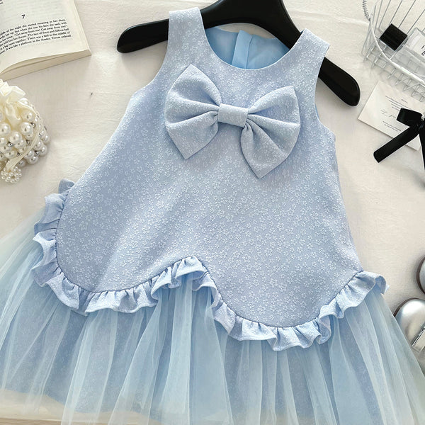 Summer Girls Cute Birthday Mesh Splicing Princess Dress
