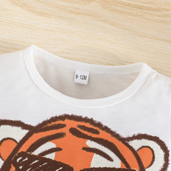 Summer New Baby Cute Tiger T-shirt Shorts Two-piece Set