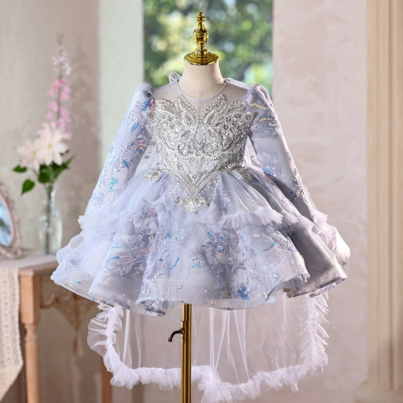 Baby Birthday Dress Children's Puffy Princess Dress Flower Girl Wedding Dress