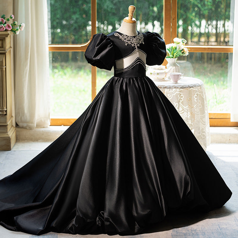 black pageant dresses Christmas Dress Girls Black Party Dress Girls Pageant Dresses