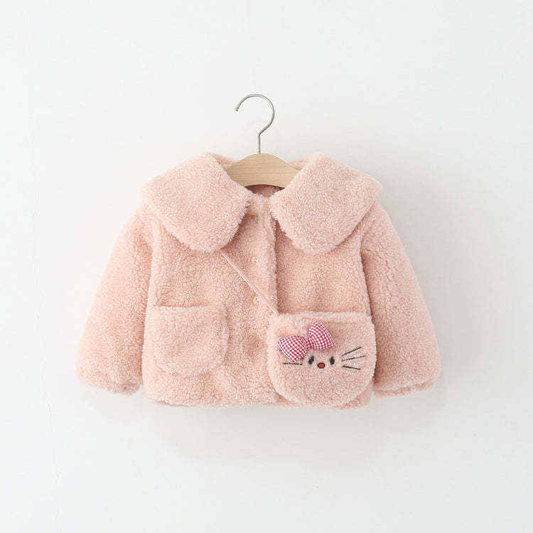 Winter Girls' Cartoon Collared Warm Coat