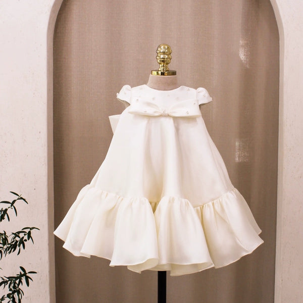 Cute Baby Birthday Dress Flower Girl Satin Princess Dress