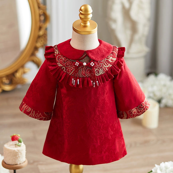 Baby Birthday Princess Dress Girl Christmas Cheongsam Girl Communion Dress