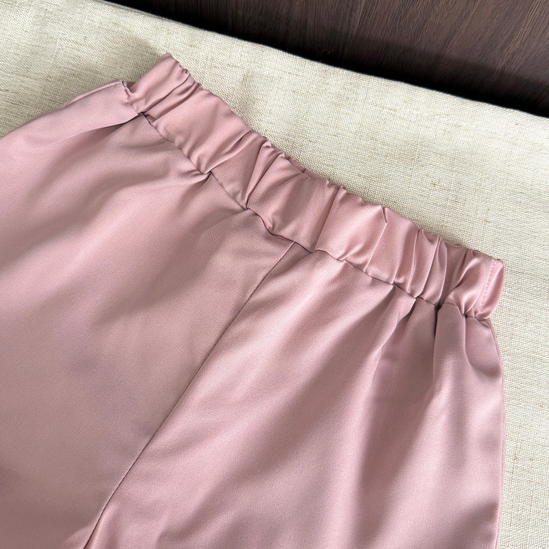 Girls' Summer 3D Floral Camisole Shorts Two-Piece Set