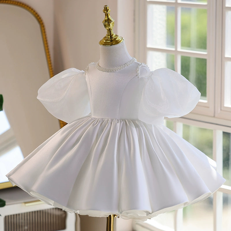 Children's White Communion Princess Dress Flower Girl Wedding Dress