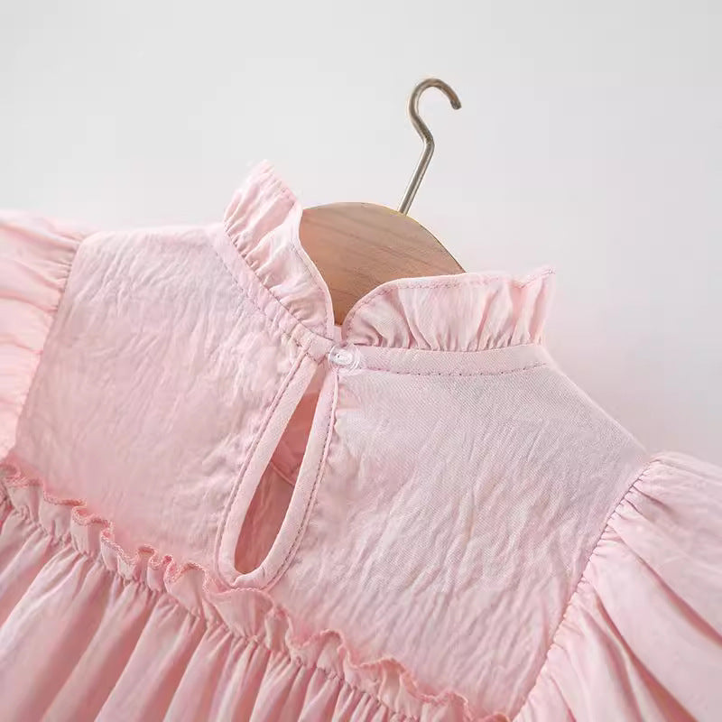 Summer Girls Tulip Flying Sleeve Babydoll Dress