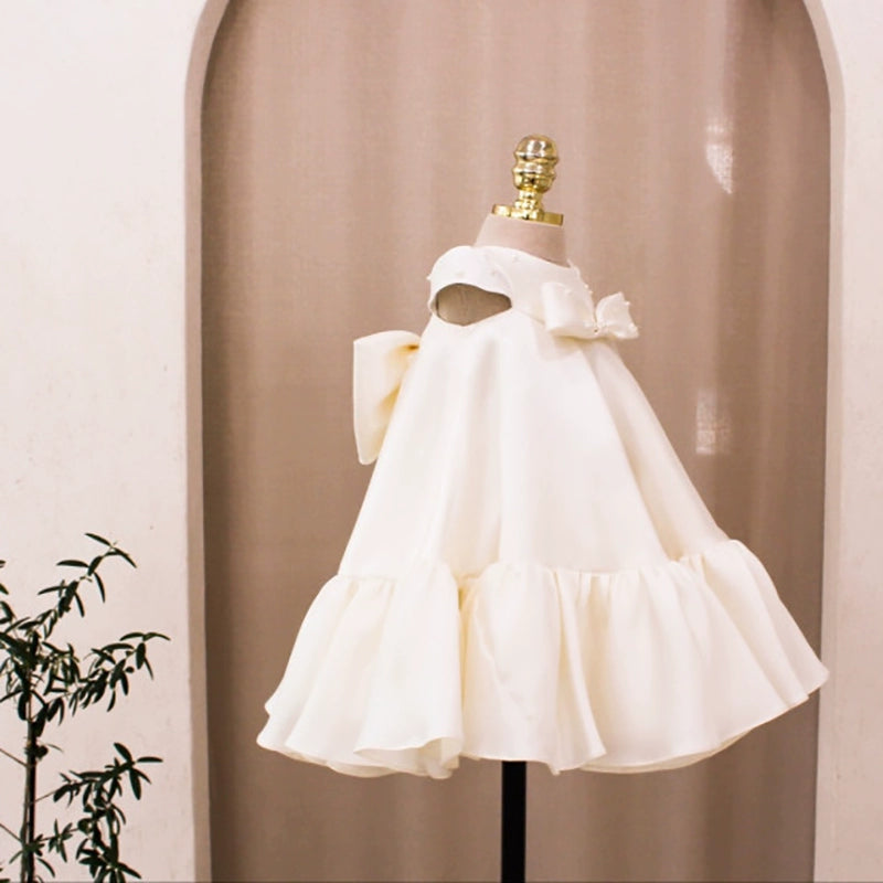 Cute Baby Birthday Dress Flower Girl Satin Princess Dress
