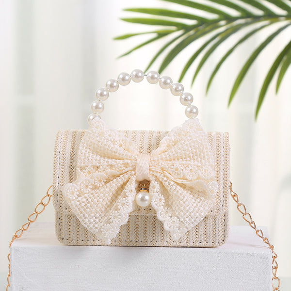 Cute Children's Crossbody Pearl Bow-knot Fashion Bag