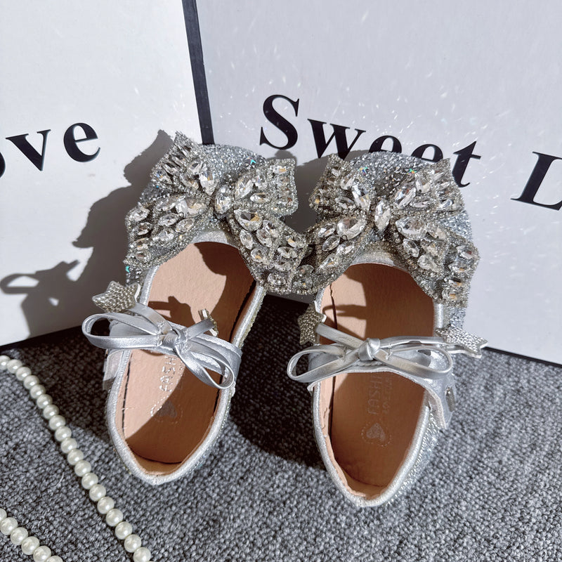 Girls' Crystal Butterfly Princess Leather Shoes