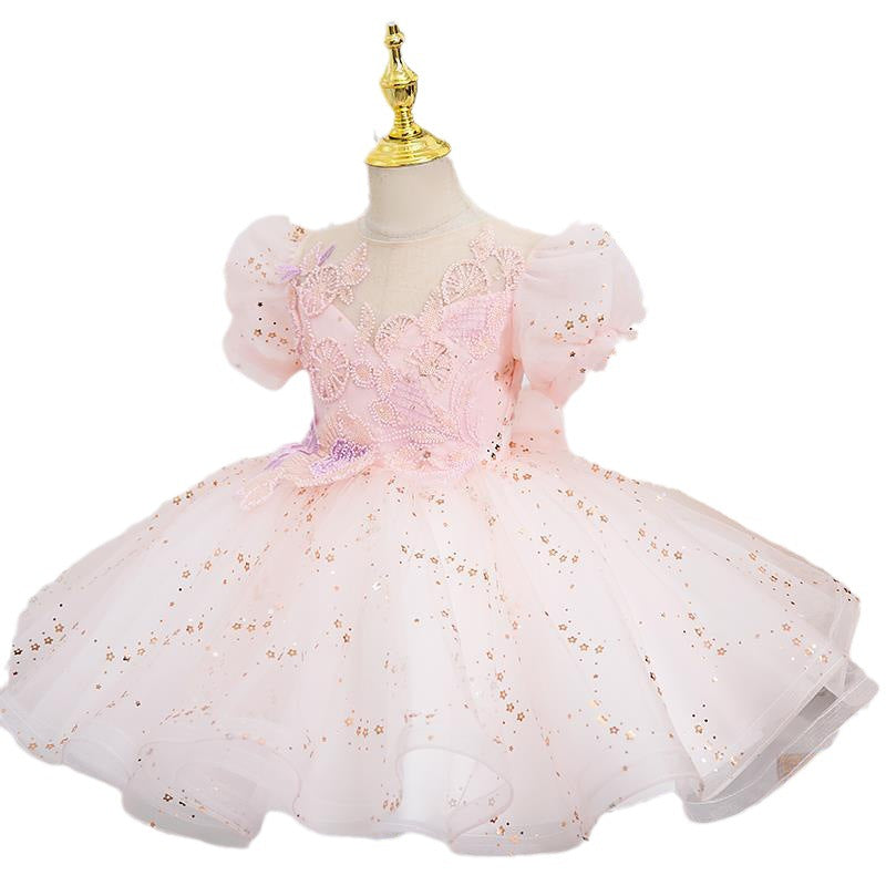 Baby Girl and Toddler Sequins Birthday Prom Dress Princess Dress