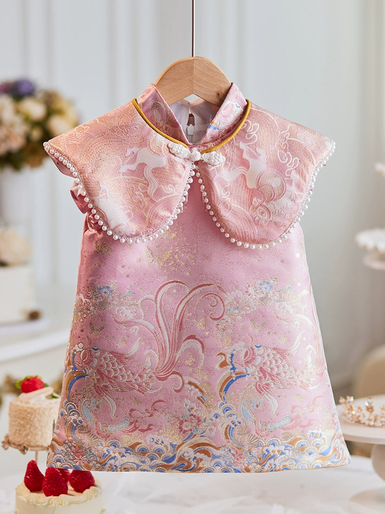 Baby Pink Birthday Princess Dress Girls Communion Dress