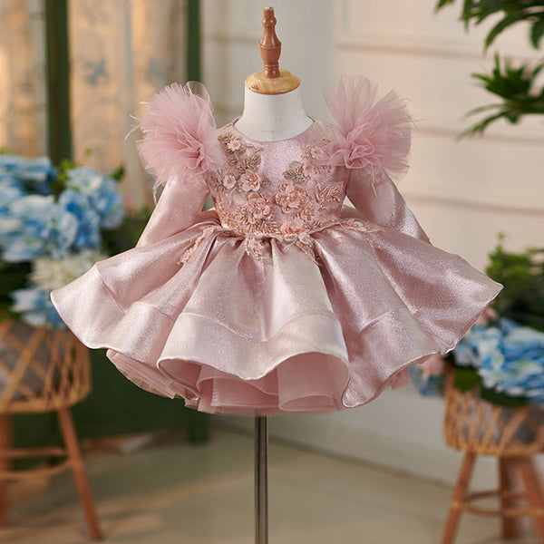 Cute Girl Pink Christmas Dress Flower Girl Tutu Skirt