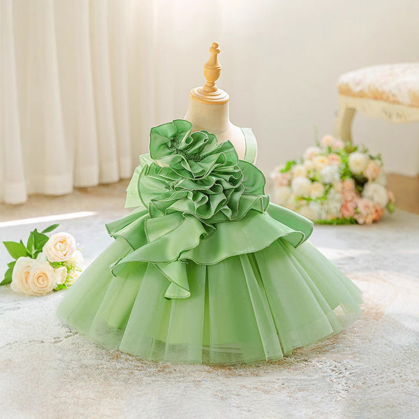 Girls Formal Dress Children's Birthday Princess Dress Flower Girl Puff Dress