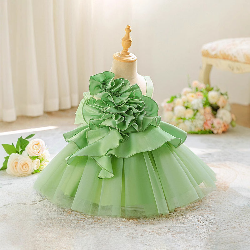 Girls Formal Dress Children's Birthday Princess Dress Flower Girl Puff Dress
