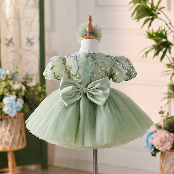 Elegant Baby Girl Sequin Pattern Dress Toddler Ball Gowns