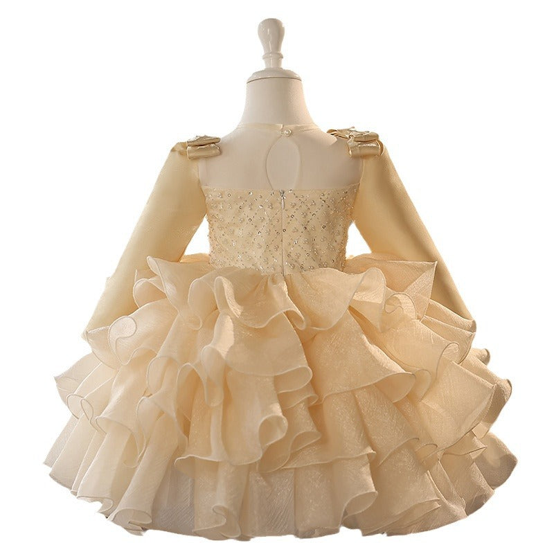 Flower Girl Long Sleeve Dresses Girl Birthday Puffy Princess Dress marryshe Flower Girl Long Sleeve Dresses Girl Birthday Puffy Princess Dress marryshe