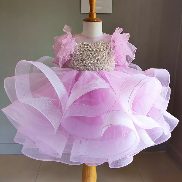 Elegant Baby Beauty Pageant Dresses Toddler Puffy Birthday Party Dresses