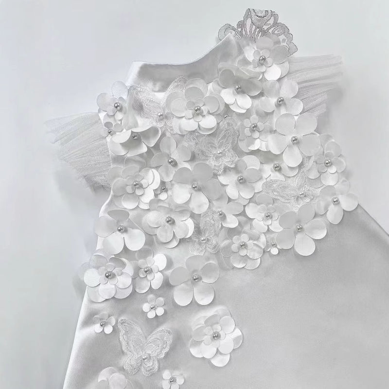 Girls White Communion Dress Children's Birthday Princess Dress
