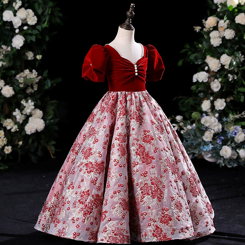 Girls Birthday Red Dress Children Pageant Princess Dress Girls Birthday Red Dress Children Pageant Princess Dress