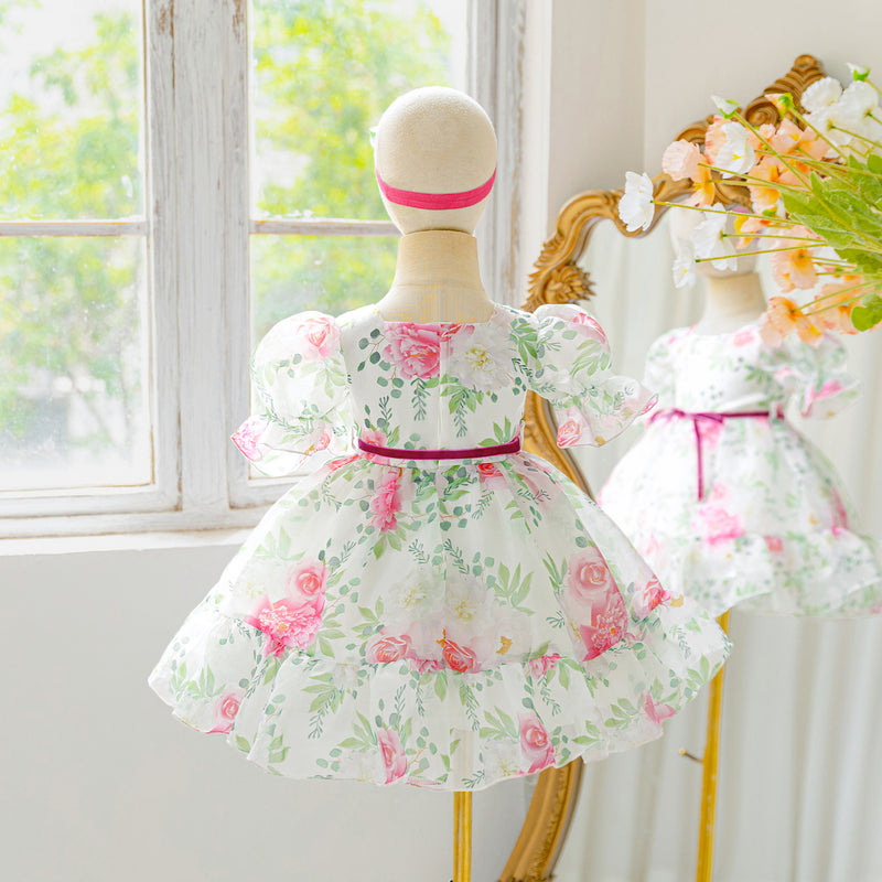 Baby Cute Communion Princess Dress Girl Birthday Print Dress