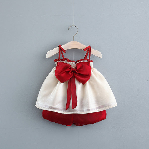 Baby Girl Summer Suit Suspender Skirt Shorts Two Piece Suit