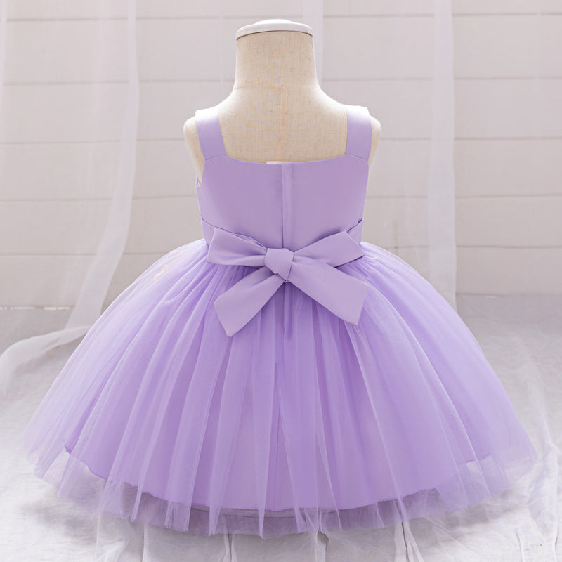 Girls Flower Birthday Dress Cute Flower Girl Puffy Princess Dress