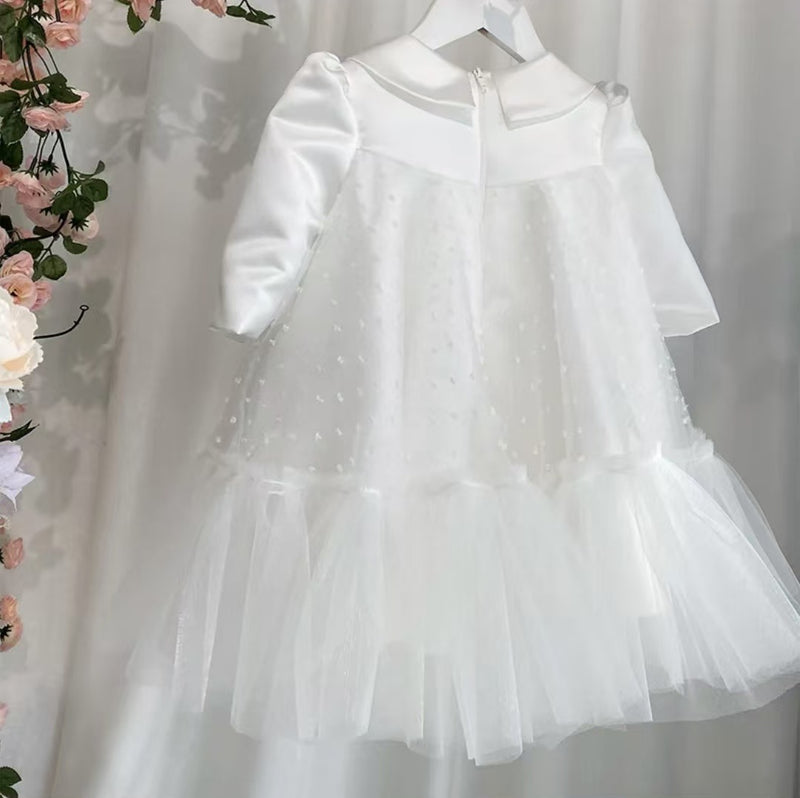 White Girls Birthday Dress Spring Children's Party Puff Princess Dress