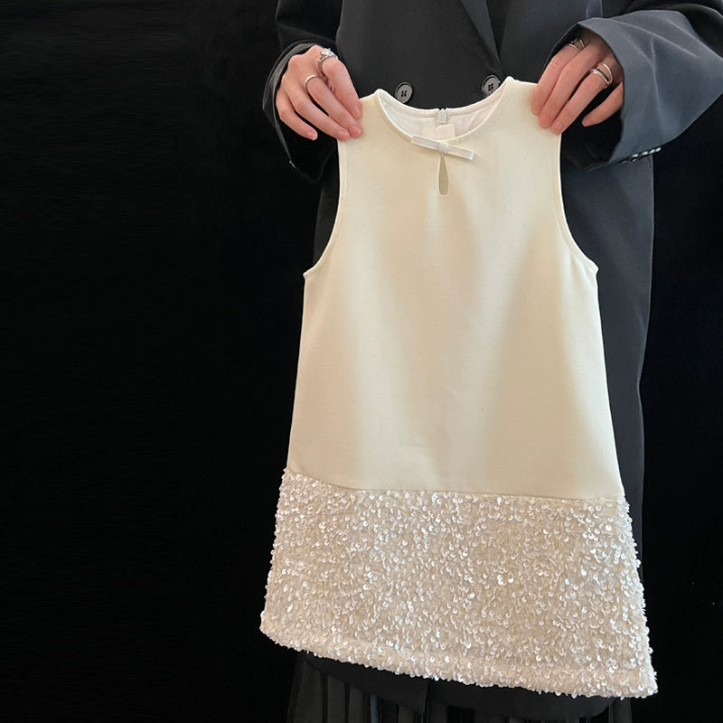 Girls' Cute Birthday Heavy Sequin Vest Princess Dress
