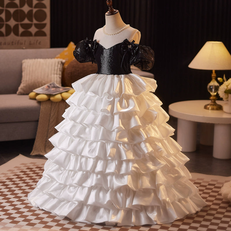 Girls Birthday Dress Girls Black Sequin Princess Dress Children's Prom Dress Girls Birthday Dress Girls Black Sequin Princess Dress Children's Prom Dress