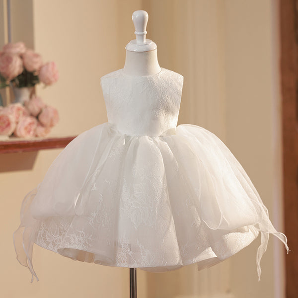 Flower Girl DressToddler Ball Gowns Sleeveless Wedding Pattern Princess Communion Dress
