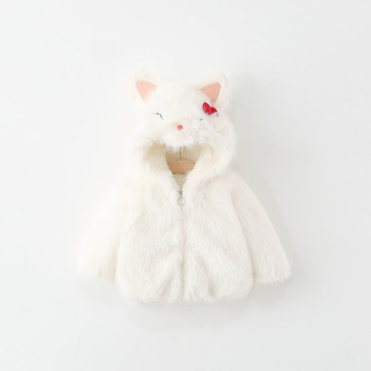 Girls' Winter Warm Embroidered Coat