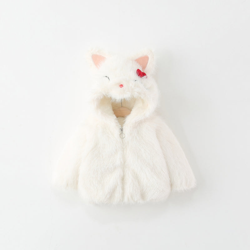 Girls' Winter Warm Embroidered Coat