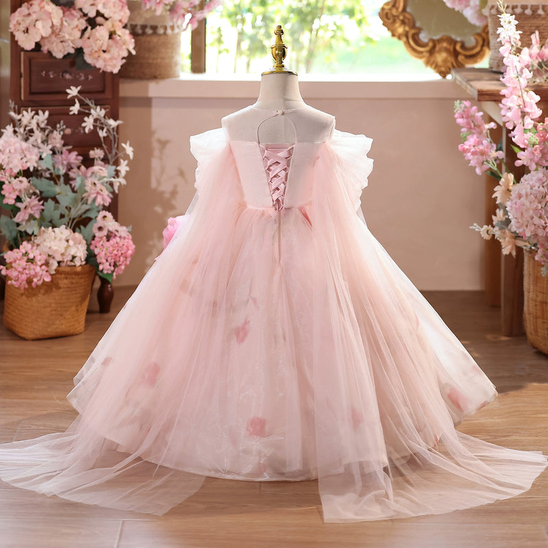 childrens prom dresses Cindirella Baby Blue Glittered Long Toddler Dress, Floor Length Princess Ball Gown and special occasions Girls' Prom Dresses Children's Birthday