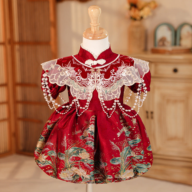cute newborn dresses Girl Newborn Gown sleeved romper dress and headband Sitter baby girl dress with